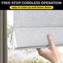 UNISHADES Light Filtering Cordless Roman Shades for Indoor Windows & French Doors, 43 3/4" W 60" H - Light Filtering - Light Grey
