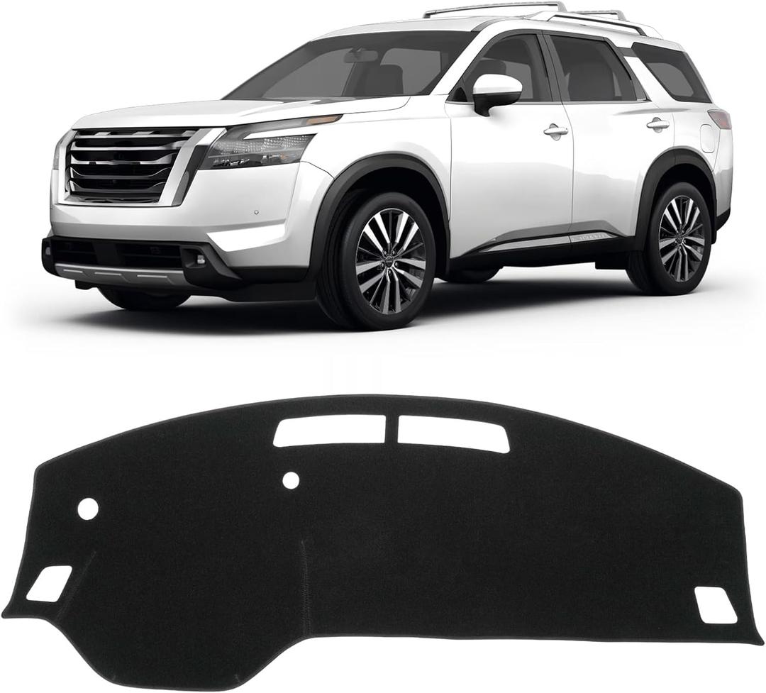 KUST Black Dash Cover for Nissan Pathfinder 2022-2025 2026 (NOT fit for Pathfinder Platinum 22-26) Polyester Dashboard Cover Non-Slip Interior Accessories for Pathfinder Custom Fit Dash Mat