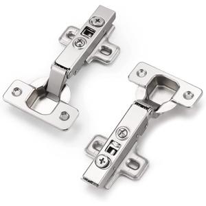 Probrico 105 Degree Soft Closing European Full Overlay Concealed Hinge with Mounting Plate, 2 Pair (4 Pieces)