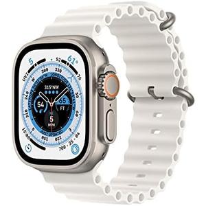 Apple Watch Ultra [GPS + Cellular 49mm] Titanium Case with White Ocean Band, One Size