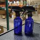 Cornucopia Brands 8-Ounce Cobalt Blue Glass Boston Round Spray Bottles (2 Pack) 3-Setting Heavy Duty Sprayers, Empty Refillable Bottle