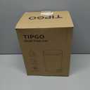 TIPGO 1.2 Gallon Small Black Trash Can, 4.5 Liters Bathroom Garbage Can with lid, Mini Step Trash Bin, Stainless Steel Wastebasket for Bathroom, Bedroom, Office (Matte Black)