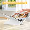 Acrylic Book Stand Large White Acrylic Book Holder, 12.5" x 9.5" x 5.7", Open Book Holder Stand for Display and Reading Cookbooks, Art Books, Bibles, Magazines - Home and Office (White, Large)