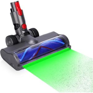Upgrade Head Replacement Parts for DysonV7 V8 V10 V11 V15 G5 V8 Vaccum Cleaner, Cleaner Head with Full-Area Green LED Lights, Direct Drive Cordless Vacuum Head Attachments, Quick-Release Design