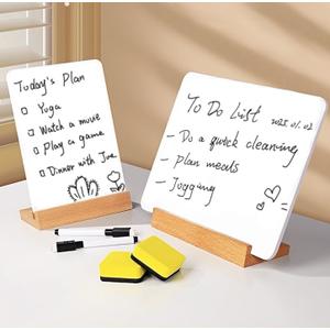 A5 Stand Up Dry Erase Board for Desk with 2 Pens and 1 Wiper, Mini Whiteboard Stand, Desktop Writing Board, Mini Dry Erase Board for Office, Home
