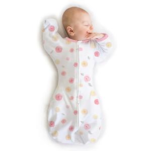 Amazing Baby Transitional Swaddle Sack, Arms Up Half-Length Sleeves & Mitten Cuffs, Swaddle for Newborn Transition to Baby Sleep Sack Wearable Blanket, Sm, 0-3 Month, 6-14 lb, Little Watercolor Roses