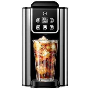 KIDISLE Hot & Iced Coffee Maker with Bold Setting, Single Serve Coffee Maker for K Cup and Grounds, 6-14 Oz Brew Sizes, 50 Oz Removable Water Tank, One Cup Coffee Machine with Reusable Filter, Black