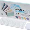 Bluetooth Keyboard and Mouse Combo for iPad - 9.72" Rechargeable Wireless Keyboard & Mouse, Type-C Charging, Perfect for On-The-Go Professionals (White)