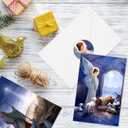 2 x 36 Pack Christmas Greeting Cards Bulk Holy Night Blank Note Cards with Envelopes Matching Seal Stickers for Holiday Xmas, 4 x 6 Inch