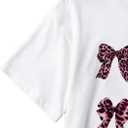 Girl's Bow Graphic Tees Crew Neck Short Sleeve Summer T Shirts Preppy Cute Clothes for Girls (White)