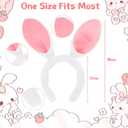 3 x Bunny Costume,Bunny Ears Headbands and Tail Set,Halloween Adult Long Furry Rabbit Ear Headband Halloween Party Cosplay White Rabbit Ears Costume Hair Accessories for Adult Women Easter Cosplay