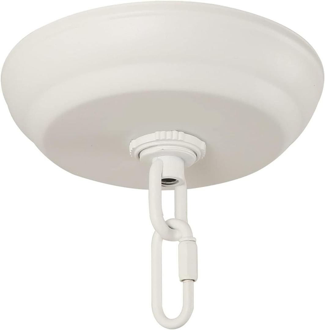 Giluta 5" Standard Light Canopy Kit with Maximum Fixture Weight of 40 Pounds Metal Ceiling Plate for Chandelier Pendant Lighting Flower Basket or DIY Projects, White