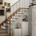 Peel and Stick Wallpaper Geometric Boho Wallpaper Black Beige Contact Paper 393 "x17.3 Self-Adhesive Wall Paper Vintage for Bedroom Waterproof Removable Shelf Liner Decal Vinyl Roll