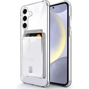 Shields Up for Samsung Galaxy S25 Plus Case, Galaxy S25 Plus Case, Minimalist Wallet Case with Card Holder, Slim Protective Soft TPU Shockproof Cover for Samsung S25 Plus - Clear