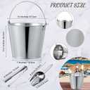 Mumufy 8 Pcs 10L Galvanized Metal Beer Buckets with 2 Scoops and 2 Tongs