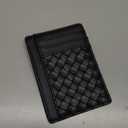 OAtm0eBcl Wallet Faux Leather Woven Holder Women Purse Men Card Cash Holder Coin Storage Pouch Black