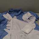 Irtysh Girl Blue Dress White Apron Halloween Cosplay Costume With Bow Hair Band Stockings Set (Blue 3XL)