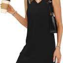 Women's Sleeveless Mini Sundress with Side Slit for Summer Going Out (L)