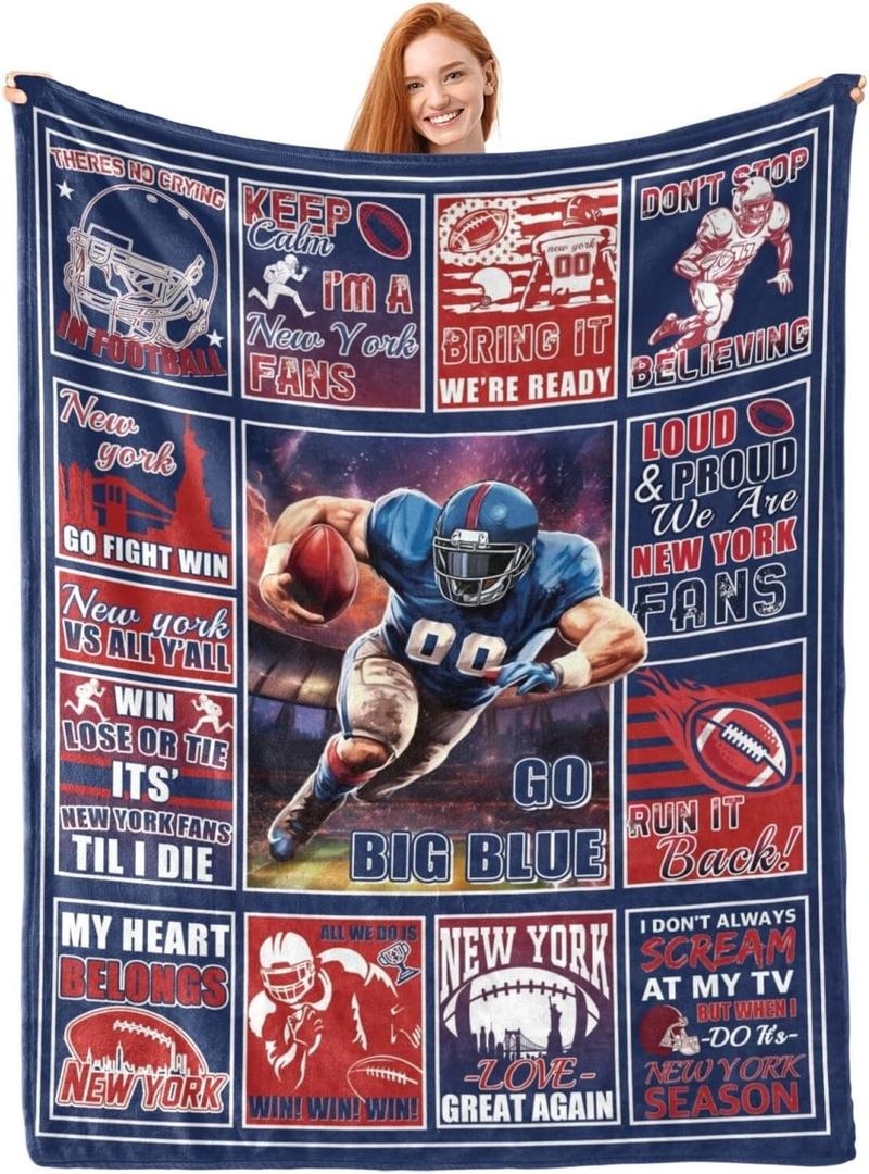 Football Blanket Football Fan Gifts for Men Women Kids Football Team Fans Blanket Super Cozy Soft Lightweight Travel Throw Blanket for Living Room 60" X 50"