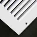 HVAC Premium 20'' x 8'' [Duct Opening] Flat Stamped Steel Return Air Grille - Sidewall and Ceiling - HVAC Vent Duct Cover - White [Outer Dimensions: 21.75''w X 9.75''h]