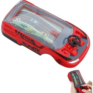 Handheld Car Game, Portable Handheld Racing Car Game, Dual Player Mode, Interactive Family Toy with Racing Experience (Red)