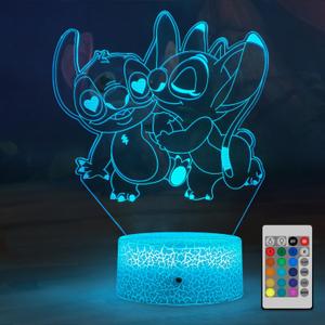 Stitch Night Lights,Stitch Lamp, Stitch Gifts ,With Remote & Smart Touch,7 Colors + 16 Colors Changing Opreated,Dimmable lamp for Children's Room Decoration, Christmas Gifts, Children's Day Gift