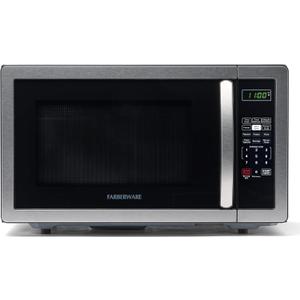 Farberware 1.1 Cu. Ft. Countertop Microwave Oven 1000 Watts Power, Auto Cook Settings, Defrost, Easy Clean and Child Safety Lock - Stainless
