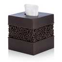 Copper Tissue Box Cover Square, Bathroom Accessories, Metal Tissue Holders for Bathrooms, Bedroom, Kitchen, Embossed Pattern, Modern Tissue Holders Decorative, Rustic, Copper