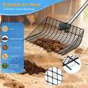 12inch Large Metal Chicken Poop Scooper for Sand with Ergonomic Grip, Adjustable Angle 2 in 1 Chicken Coop Scoop & Rake (39-66"), Stainless Steel Litter Sifting Shovel Chicken Coop Cleaning Tool, Farm