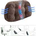 HIGOGOGO Lumbar Support Pillow for Recliner Chair/Accent Chair/Couch/Office Chair, Tufted Corduroy Back Support Cushion for Elderly, Recliner Cushions for Back Rest, Pain Relief, Reading, Brown