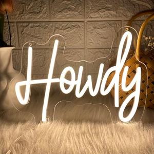 Howdy Neon Sign for wall decor,USB Led Light Up Signs for Bedroom Birthday Wedding Party Boyfriend Girlfriend Lover Room Bathroom neon light personalized Decoration Gift with 3-Lever Brightness - Amazon.com