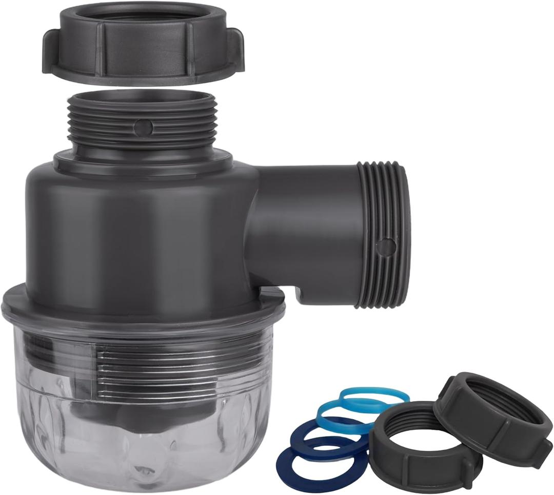 1-1/2"1-1/2" Clear Removable Bottle Trap, P-Trap Replacement, Easy Cleaning, for Kitchen, Bathroom & Garbage Disposal Sink Drain (Grey-Male)