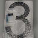 DEWEL 8 Inch Large Floating House Numbers, Black Acrylic Address Numbers for Outside, Modern 911 Visibility Signage with Mounting Nail Kit, Weatherproof Exterior Decor for Garage Gate Mailbox Wall (Number 3)