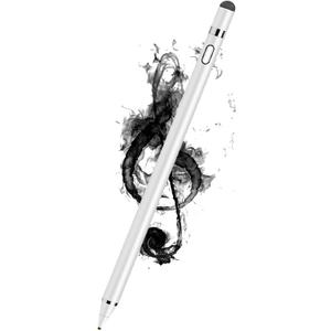 Active Stylus Pens for Touch Screens, Rechargeable Universal iPad Pencil, Pen for iPad/iOS/Android/iPad Air/Pro/Mini/iPhone/Samsung/Lenovo and More (White-mesh tip)