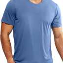 Haimont Men's V Neck Athletic T Shirts Lightweight Gym Workout Running Short Sleeve Tee Shirts Moisture Wicking UV Protection Small, Steel