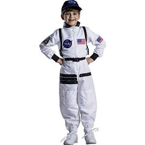 Dress Up America Kids NASA Astronaut Costume – White Space Suit with Cap – Realistic Halloween & Dress-Up Outfit Size Small