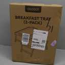 2 Pack Breakfast in Bed Tray for Eating, 16.92 x 12.6 Inch Bed Table Tray with Folding Legs & Handles, Bamboo Food Lap Trays Fits for Adult Kids Eating/TV/Surgery Recovery by Easoger. Set of 2