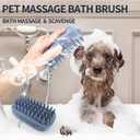 2 x Dog Grooming Brush Pet Shampoo Bath Rubber Bristles Soothing Massage Curry Comb for Doggy Long & Short Hair Dog Scrubber Professional Quality Dog Wash Brush