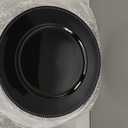 Didaey 24 Pack Metallic Charger Plates 13inch Round Elegant Serving Plates Plastic Disposable Chargers Bulk Dinnerware Set for Dinner Wedding Party Events Catering Decoration(Black,Beaded Rim)