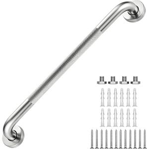 24 Inch Grab Bars 1.25" Dia,Brushed Nickel 304 Stainless Steel Bathroom Grab Bar,Anti Slip Knurled Safety Bar,Wall Mount Handicap Grab Bars,Support Handrail for Seniors Elderly Injury