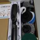 Leebein Electric Spin Scrubber, Shower Scrubber with 4 Adjustable Angles and 8 Brush Heads, Electric Scrubber with Long Handle & Remote Controller, Cleaning Brush for Bathroom, Tub, Floor (Black)