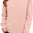 storeofbaby Girls Long Sleeve Shirts Casual Crewneck Tops Loose Fit Plain Tunic (Pink, XL)