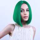 PATTNIUM Green Wig for Women Green Bob Wig Dark Green Wigs Short Straight Bob Middle Part Heat Resistant Synthetic 12 '' Wigs
