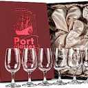 GLASSIQUE CADEAU Port and Dessert Wine, Sherry, Cordial, Aperitif Tasting Glasses | Set of 6 Small Crystal 7 oz Sippers | Mini Short Stem Nosing Taster Copitas
