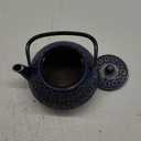 Japanese Cast Iron Teapot with Infuser for Loose Leaf and Tea Bags, Kettle Includes Handle and Removable Lid (Blue, 34oz)