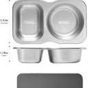 4 Pack Stainless Steel 2-Compartment Small Snack Containers with Lids 5.3oz Lunchable Meal Prep Containers for Adult Reusable Divided Stackable Bento Lunch Box Accessories for Home Travel