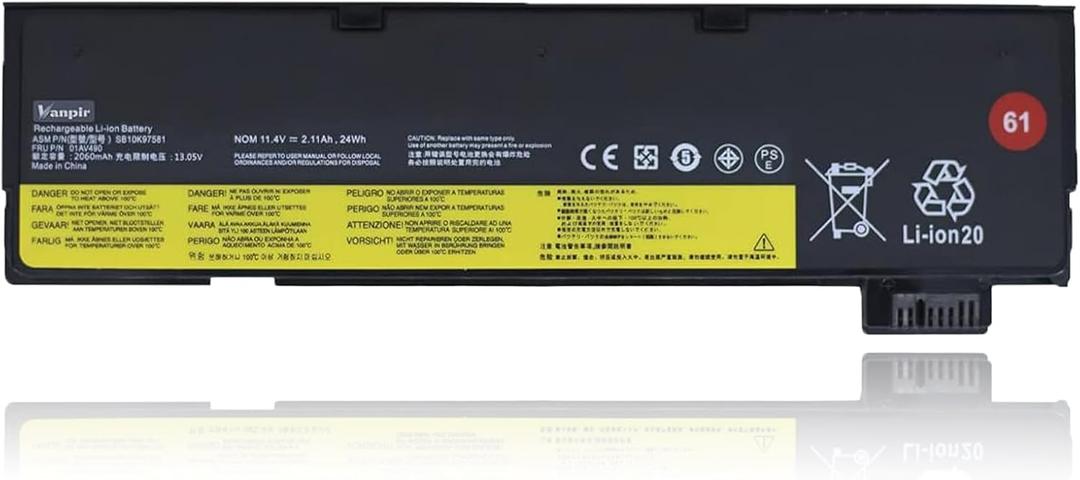01AV490 Laptop Battery Compatible with Lenovo ThinkPad T570 T470 T480 T580 A485 A475 P51S P52S TP25 Series SB10K97580 01AV452 SB10K97597 01AV423 01AV422 SB10K97579 01AV424 11.4V 24Wh