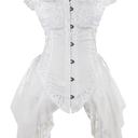 Charmian Women's Sexy Strapless Floral Embroidery Gothic Corset with Lace Skirt, Size S
