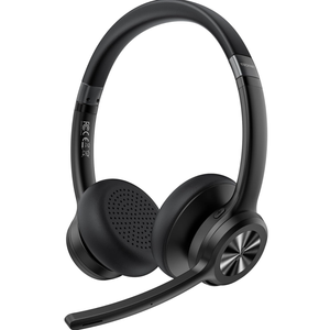 TECKNET Wireless Headset, Bluetooth Headset with Noise Cancelling Microphone - Rechargeable Bluetooth V5.2 Headphones, 50H Playtime & Mic Mute, On Ear Headphones for Trucker/Remote Work/Call Center