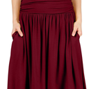 Simlu Skirts for Women Regular and Plus Size Skirt with Pockets Below The Knee Length Ruched Flowy Midi Skirt, Size 37